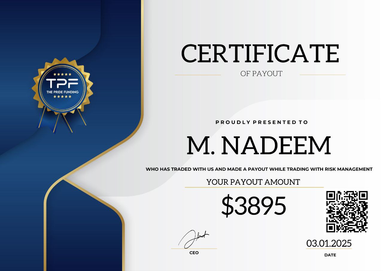 payout certificates the pride funding prop firm